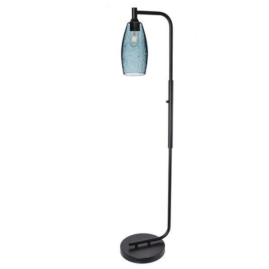 147 Spun: Floor Lamp-Glass-Bicycle Glass Co - Hotshop-Slate Gray-Matte Black-Bicycle Glass Co