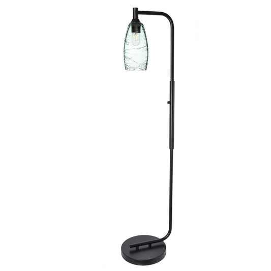 147 Spun: Floor Lamp-Glass-Bicycle Glass Co - Hotshop-Slate Gray-Matte Black-Bicycle Glass Co