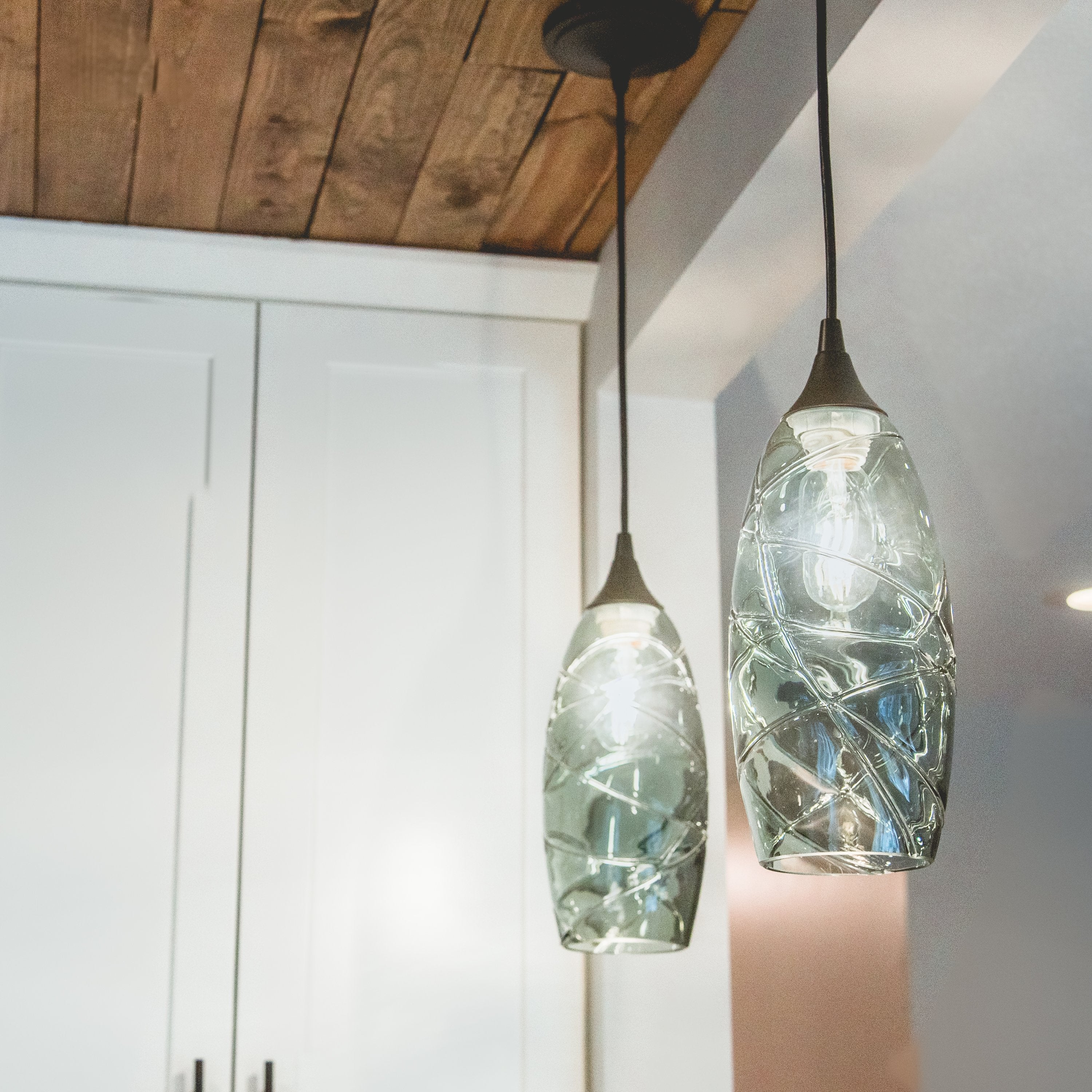147 Spun: Single Pendant Light-Mini Pendant Lights-Bicycle Glass Co-Steel Blue-Bicycle Glass Co