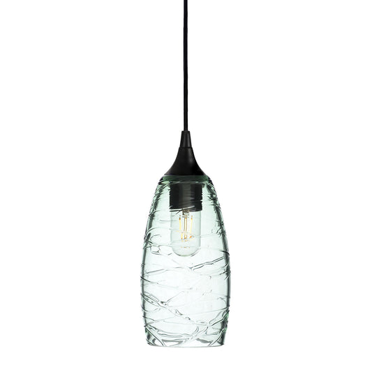 147 Spun: Single Pendant Light-Glass-Bicycle Glass Co - Hotshop-Eco Clear-Matte Black-Bicycle Glass Co