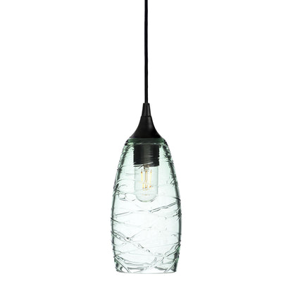 147 Spun: Single Pendant Light-Glass-Bicycle Glass Co - Hotshop-Eco Clear-Matte Black-Bicycle Glass Co