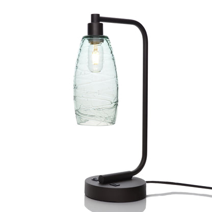 147 Spun: Table Lamp-Glass-Bicycle Glass Co - Hotshop-Eco Clear-Matte Black-Bicycle Glass Co