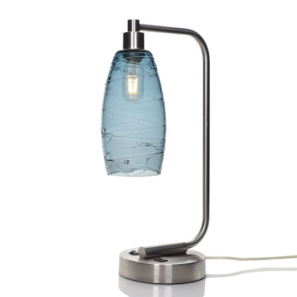 147 Spun: Table Lamp-Glass-Bicycle Glass Co - Hotshop-Slate Gray-Brushed Nickel-Bicycle Glass Co