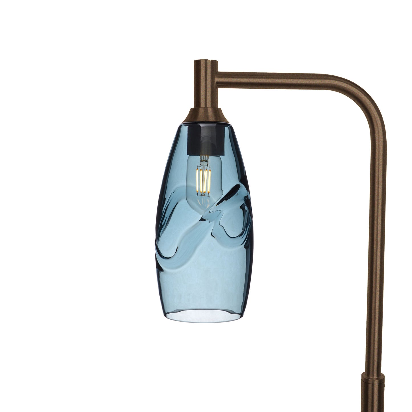 147 Swell: Floor Lamp-Glass-Bicycle Glass Co - Hotshop-Slate Gray-Antique Bronze-Bicycle Glass Co