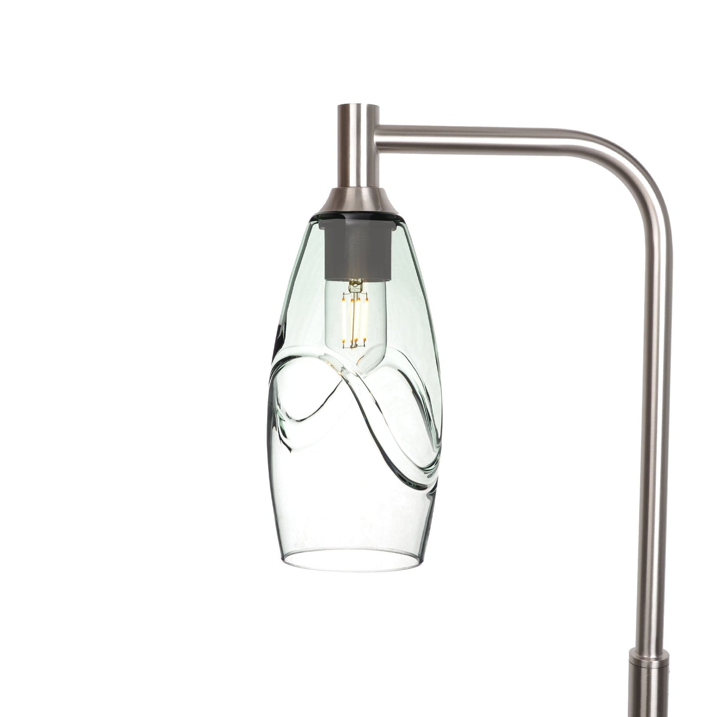 147 Swell: Floor Lamp-Glass-Bicycle Glass Co - Hotshop-Eco Clear-Brushed Nickel-Bicycle Glass Co