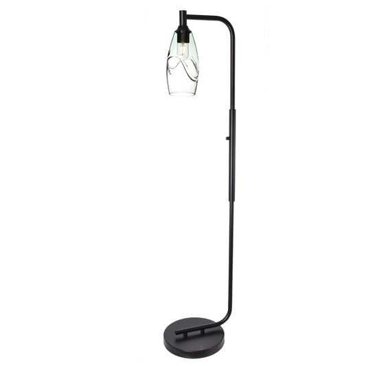 147 Swell: Floor Lamp-Glass-Bicycle Glass Co - Hotshop-Slate Gray-Matte Black-Bicycle Glass Co
