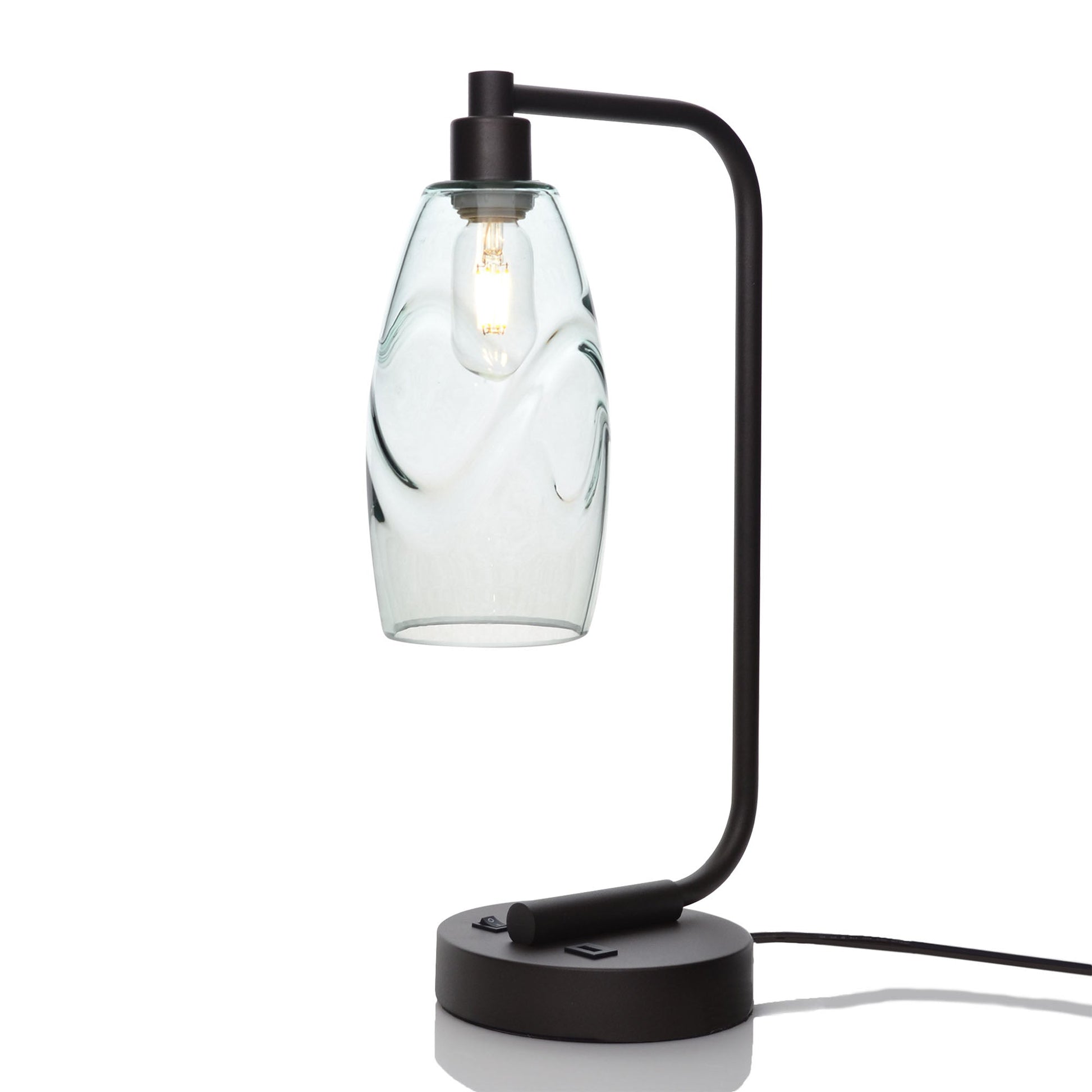 147 Swell: Table Lamp-Glass-Bicycle Glass Co - Hotshop-Eco Clear-Matte Black-Bicycle Glass Co