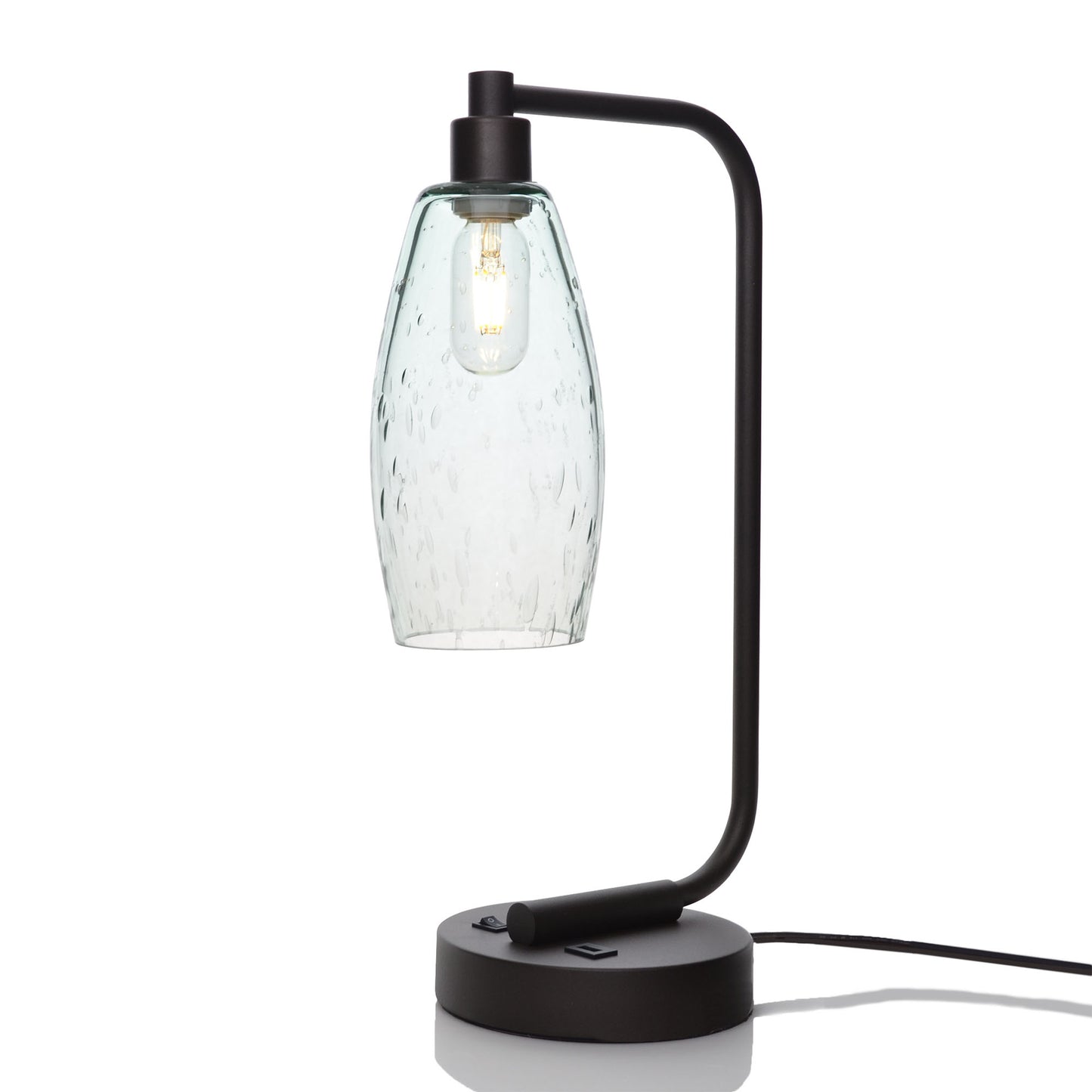 147 Table Lamp-Glass-Bicycle Glass Co - Hotshop-Lunar-Eco Clear-Matte Black-Bicycle Glass Co