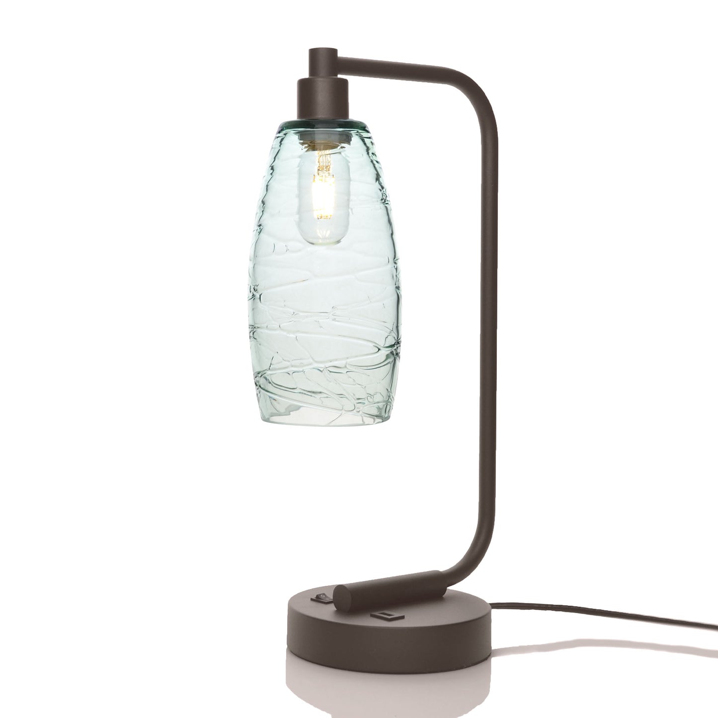 147 Table Lamp-Glass-Bicycle Glass Co - Hotshop-Spun-Eco Clear-Dark Bronze-Bicycle Glass Co