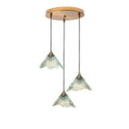 212 3 Pendant Cascade Chandelier-Glass-Bicycle Glass Co - Hotshop-Polished Brass - 4ft Downrod-Eco Clear-Bicycle Glass Co