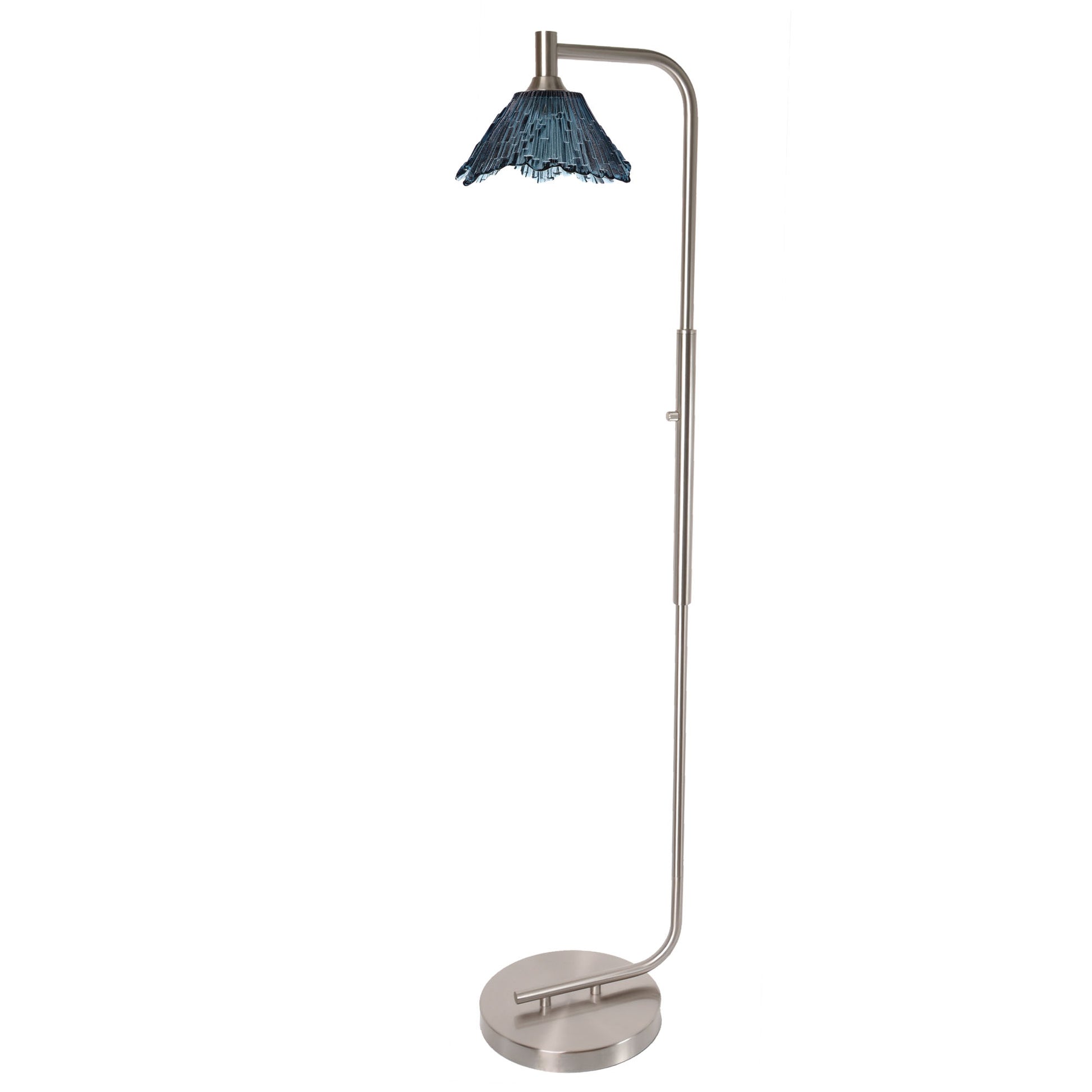 212 Floor Lamp-Glass-Bicycle Glass Co - Hotshop-Steel Blue-Brushed Nickel-Bicycle Glass Co
