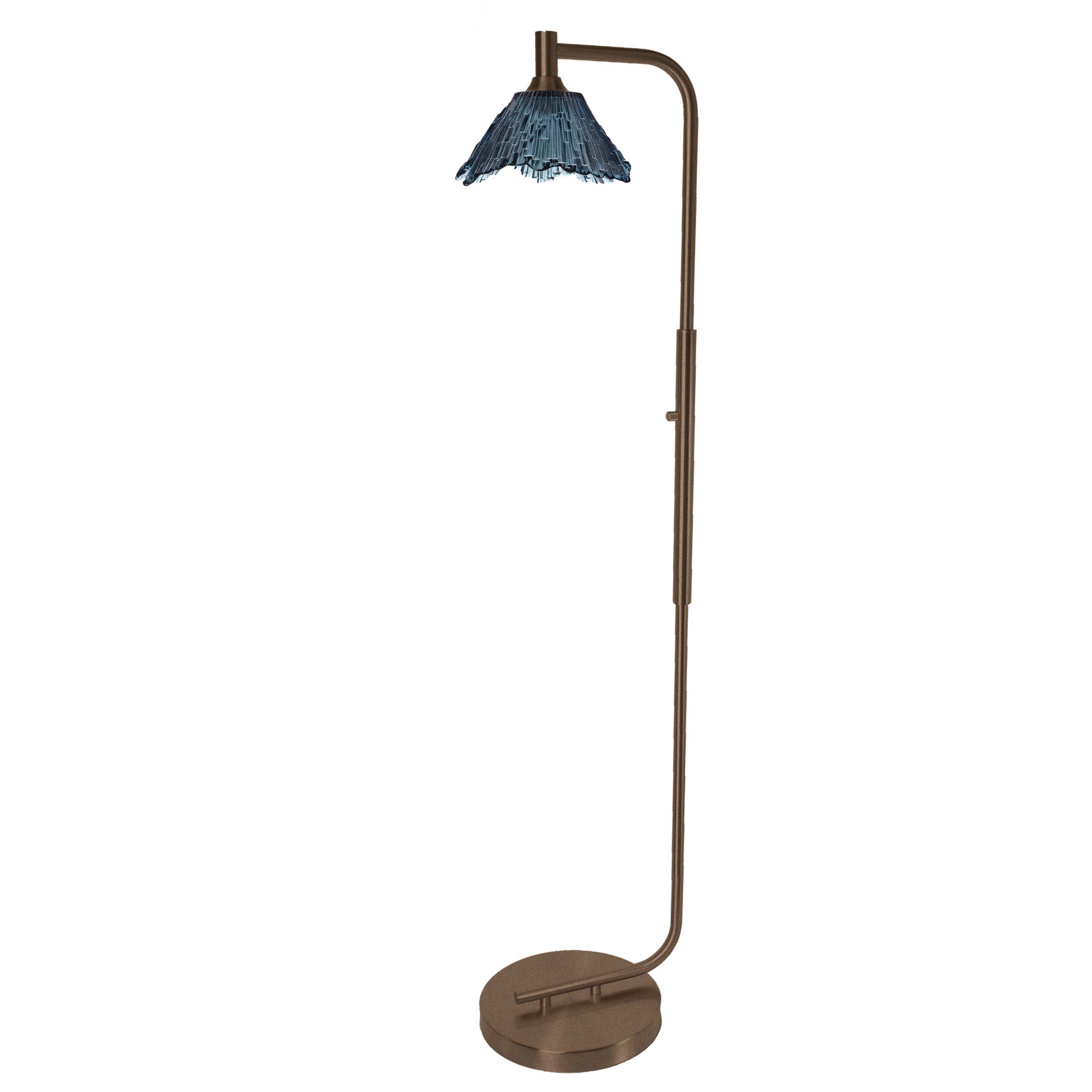 212 Floor Lamp-Glass-Bicycle Glass Co - Hotshop-Steel Blue-Brushed Nickel-Bicycle Glass Co