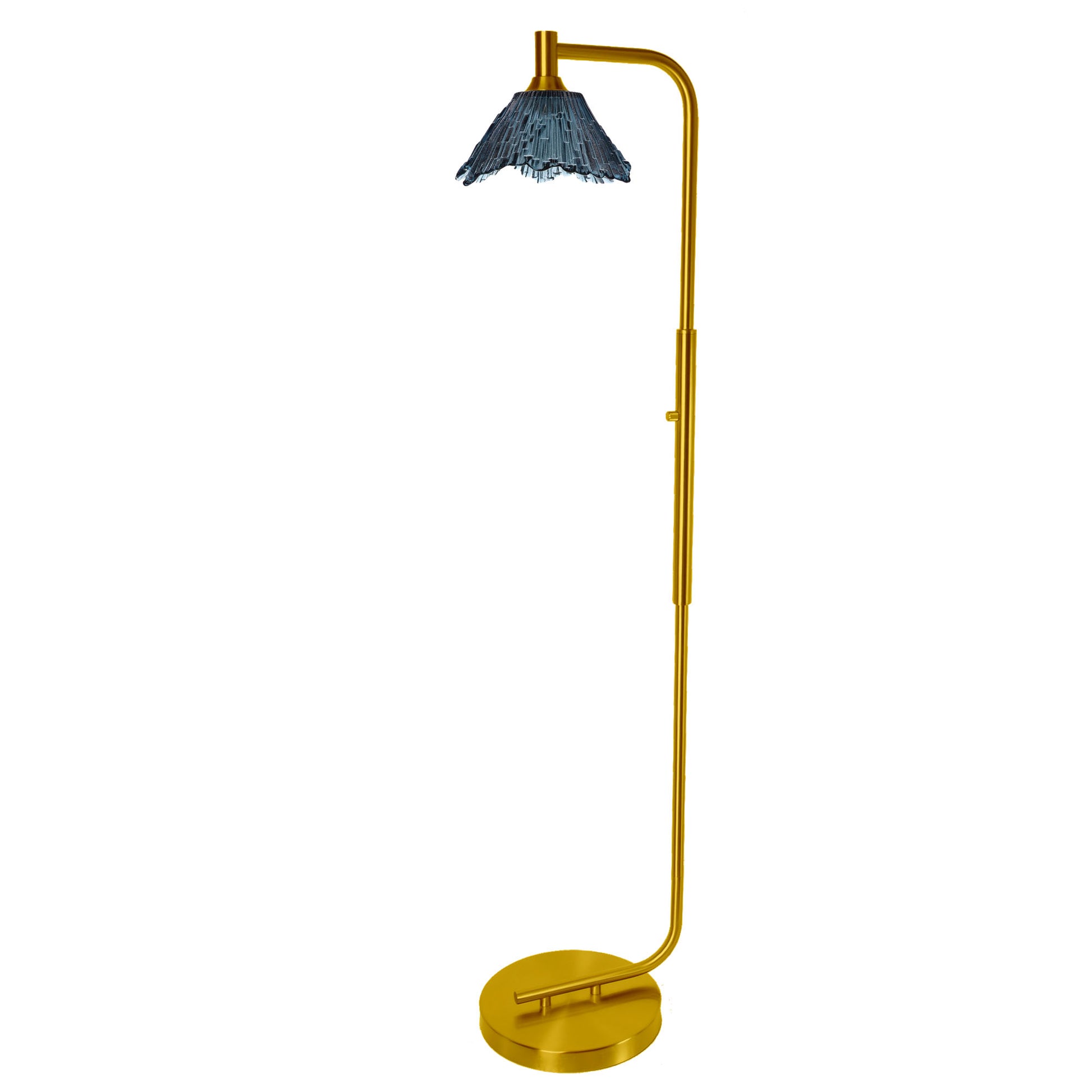 212 Floor Lamp-Glass-Bicycle Glass Co - Hotshop-Steel Blue-Brushed Nickel-Bicycle Glass Co