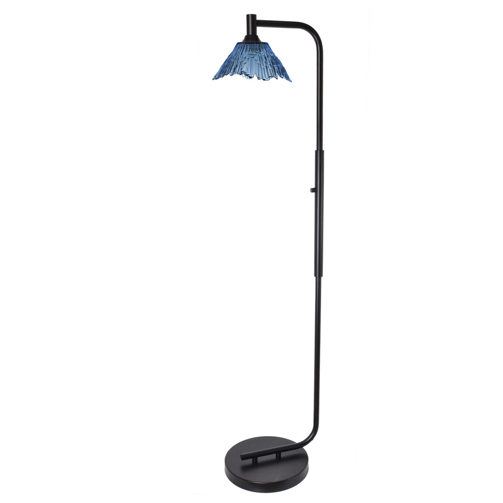 212 Floor Lamp-Glass-Bicycle Glass Co - Hotshop-Steel Blue-Brushed Nickel-Bicycle Glass Co