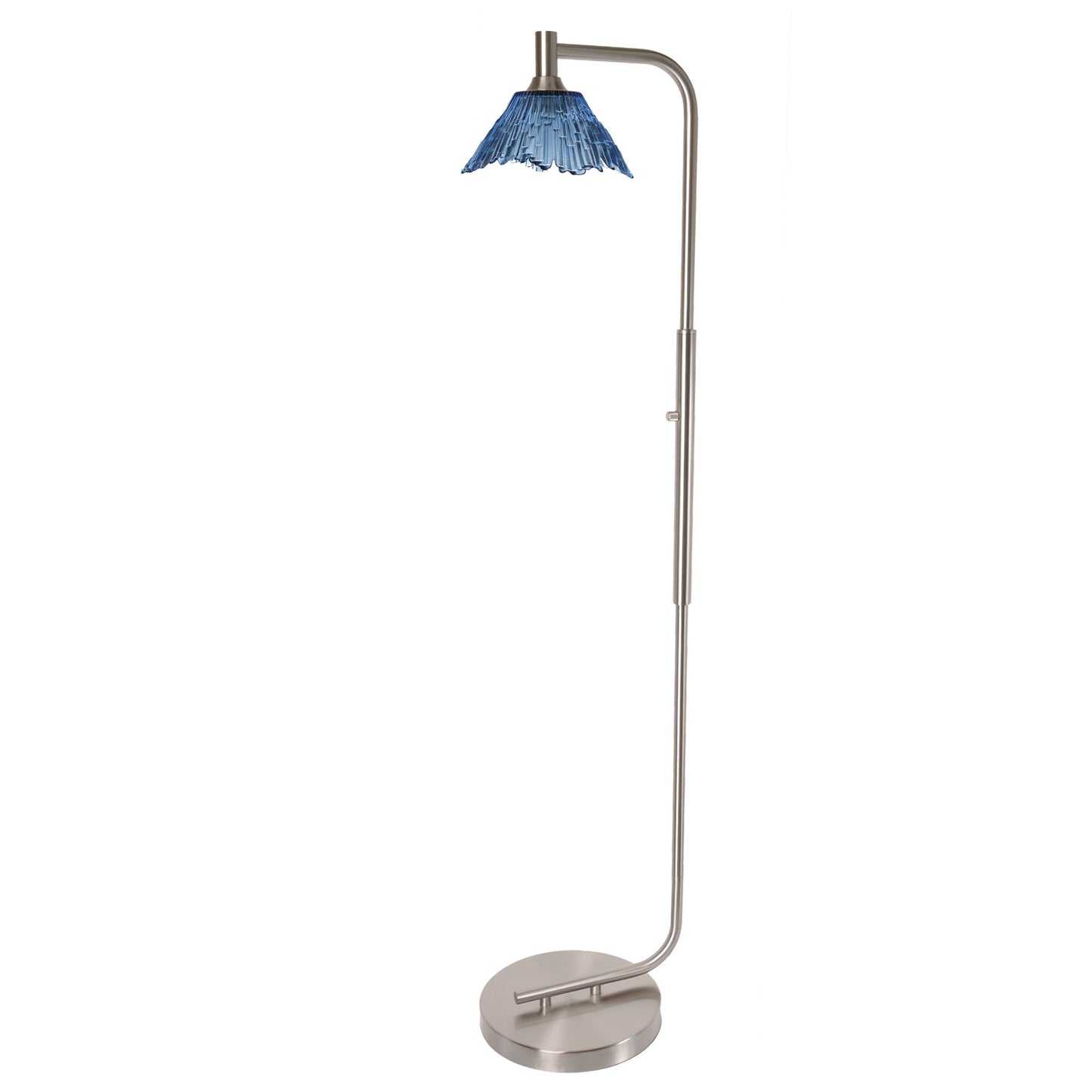 212 Floor Lamp-Glass-Bicycle Glass Co - Hotshop-Steel Blue-Brushed Nickel-Bicycle Glass Co