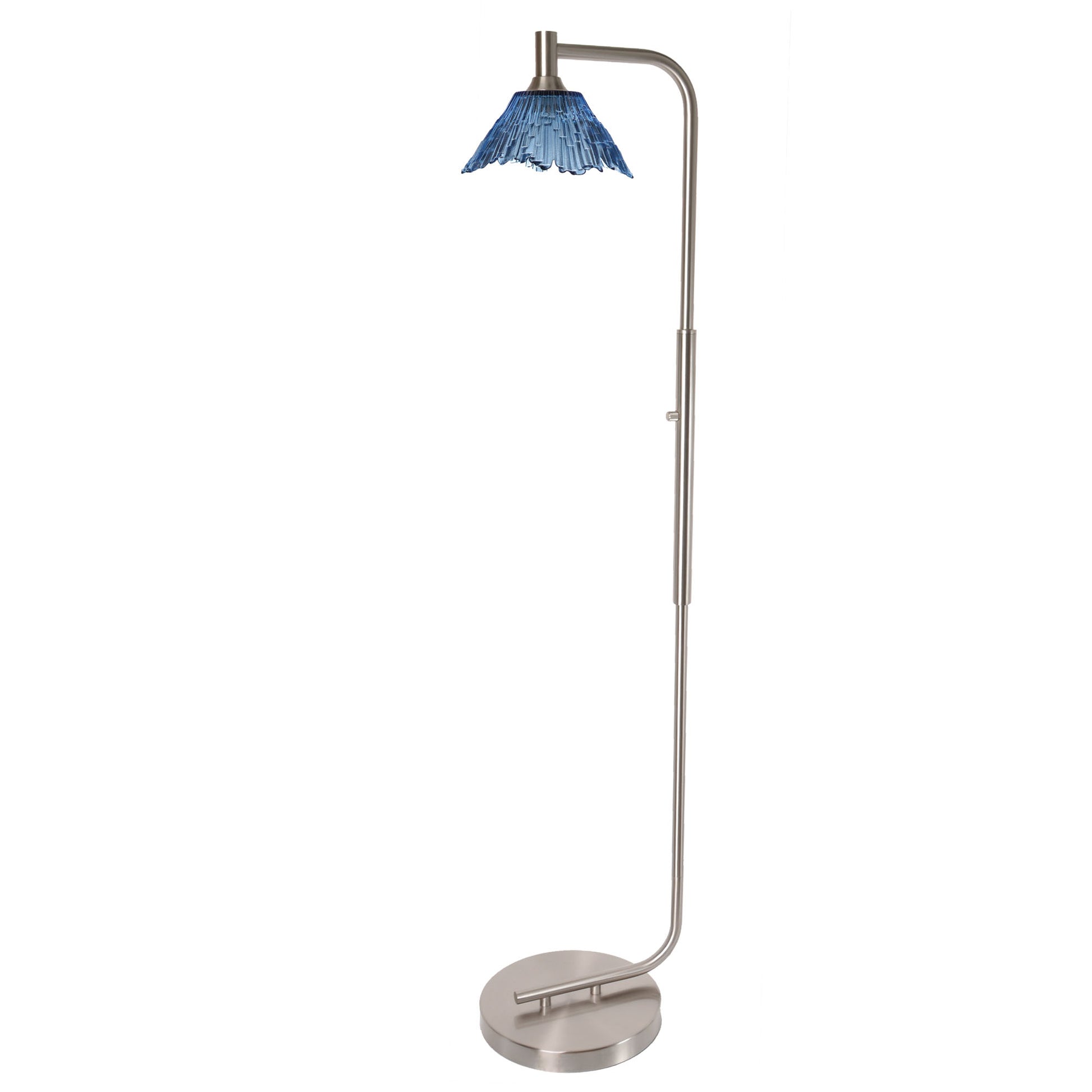 212 Floor Lamp-Glass-Bicycle Glass Co - Hotshop-Steel Blue-Brushed Nickel-Bicycle Glass Co