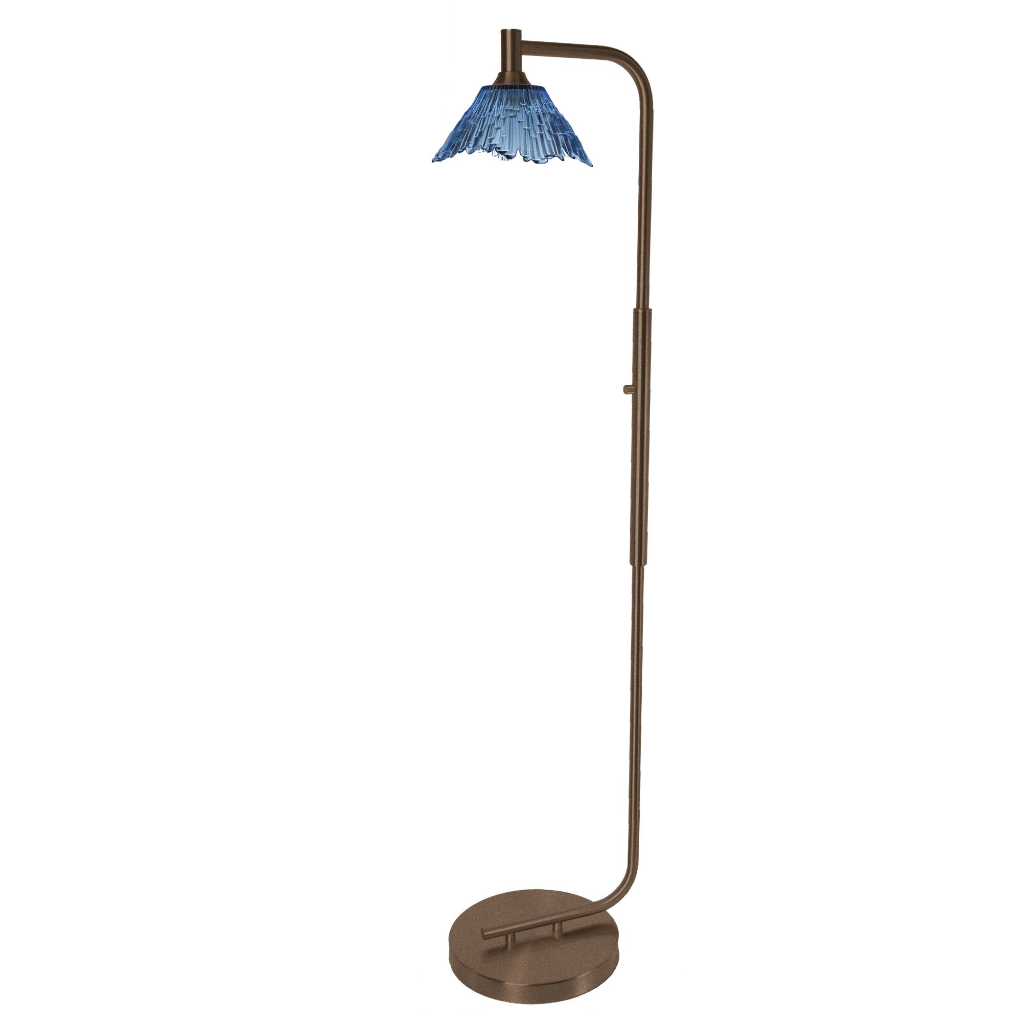 212 Floor Lamp-Glass-Bicycle Glass Co - Hotshop-Steel Blue-Brushed Nickel-Bicycle Glass Co