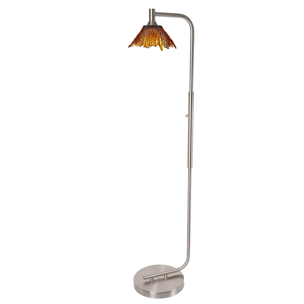 212 Floor Lamp-Glass-Bicycle Glass Co - Hotshop-Steel Blue-Brushed Nickel-Bicycle Glass Co