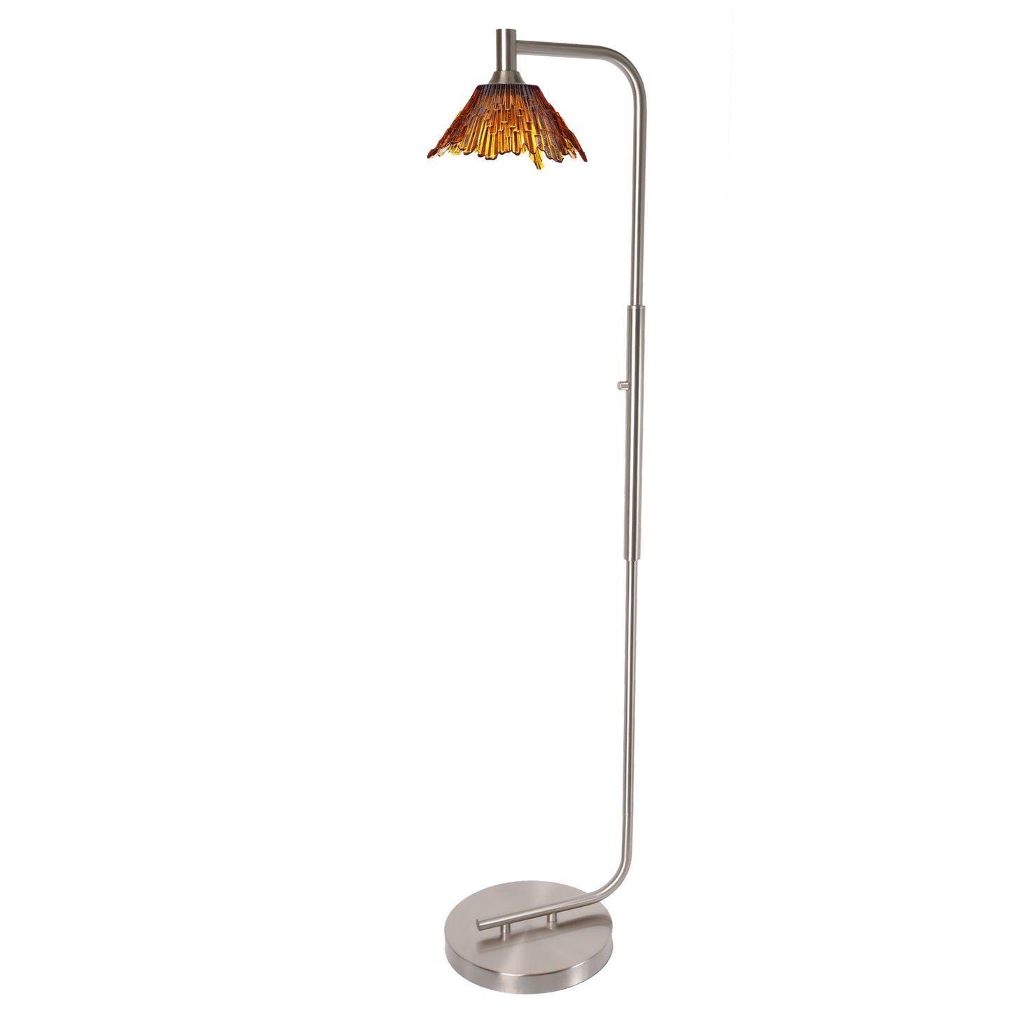 212 Floor Lamp-Glass-Bicycle Glass Co - Hotshop-Steel Blue-Brushed Nickel-Bicycle Glass Co