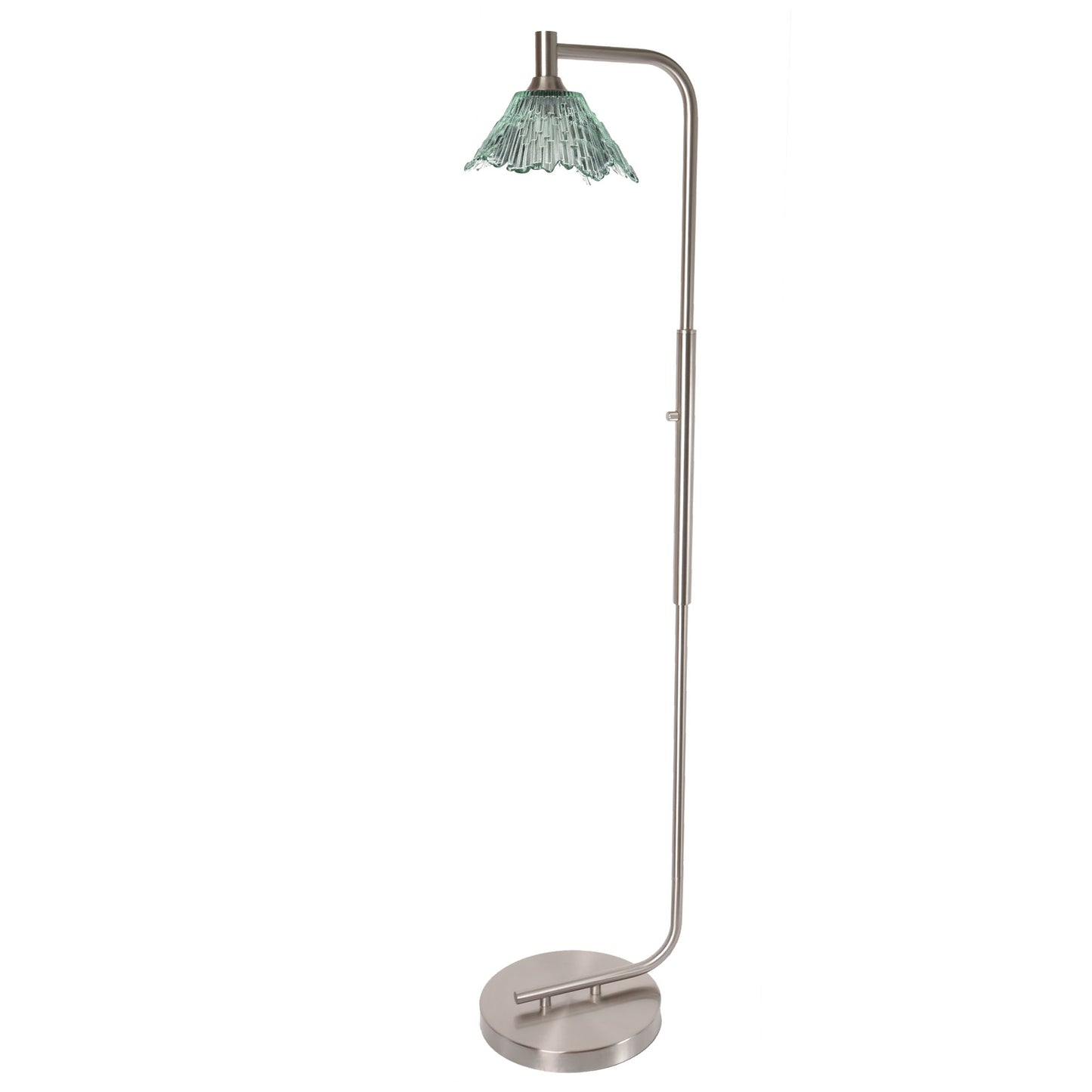 212 Floor Lamp-Glass-Bicycle Glass Co - Hotshop-Steel Blue-Brushed Nickel-Bicycle Glass Co