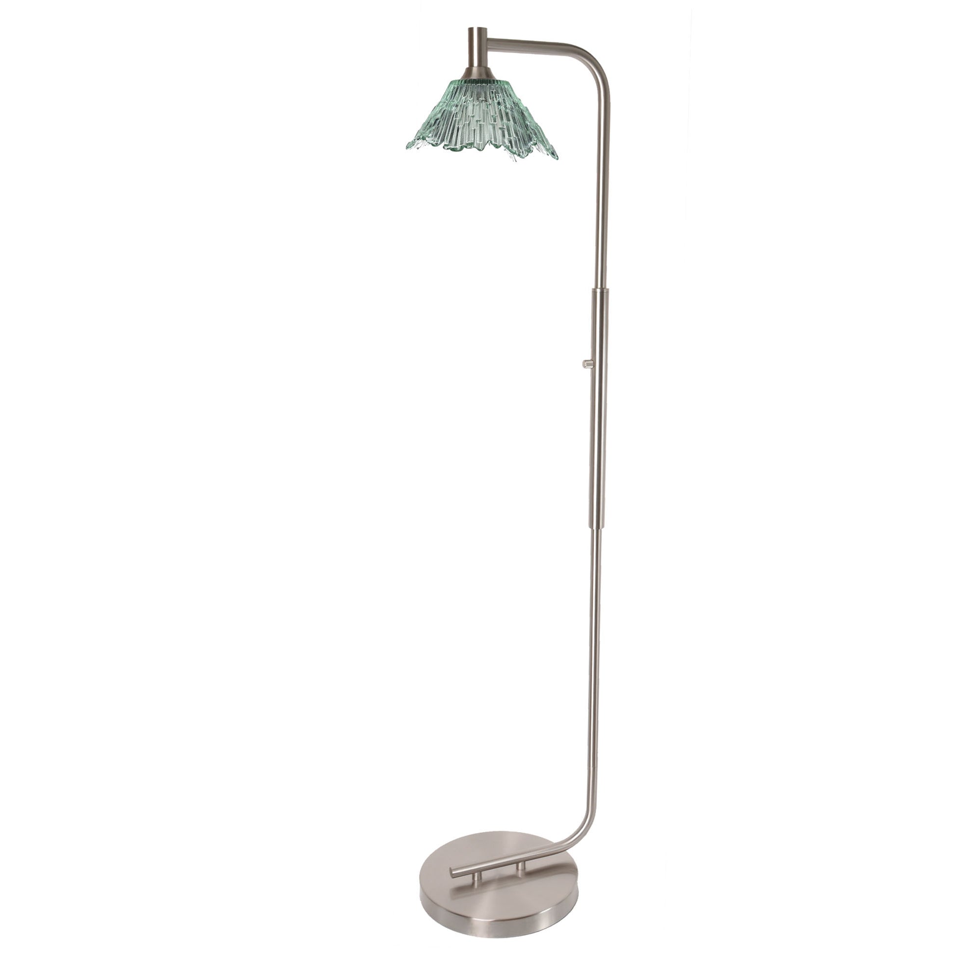 212 Floor Lamp-Glass-Bicycle Glass Co - Hotshop-Steel Blue-Brushed Nickel-Bicycle Glass Co
