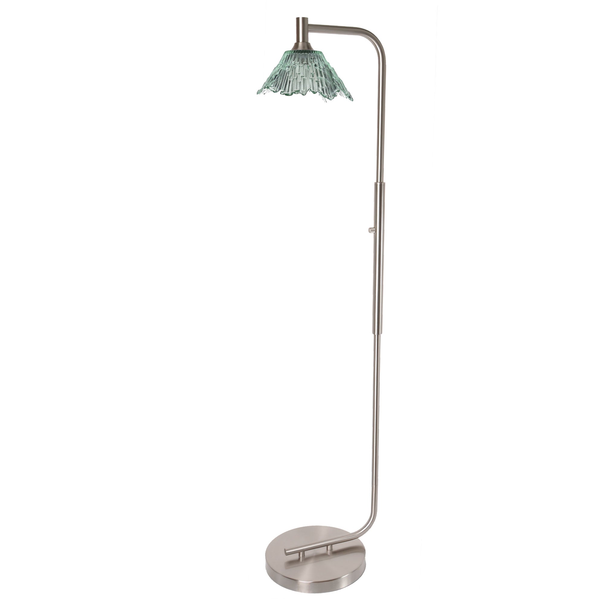 212 Floor Lamp-Glass-Bicycle Glass Co - Hotshop-Steel Blue-Brushed Nickel-Bicycle Glass Co