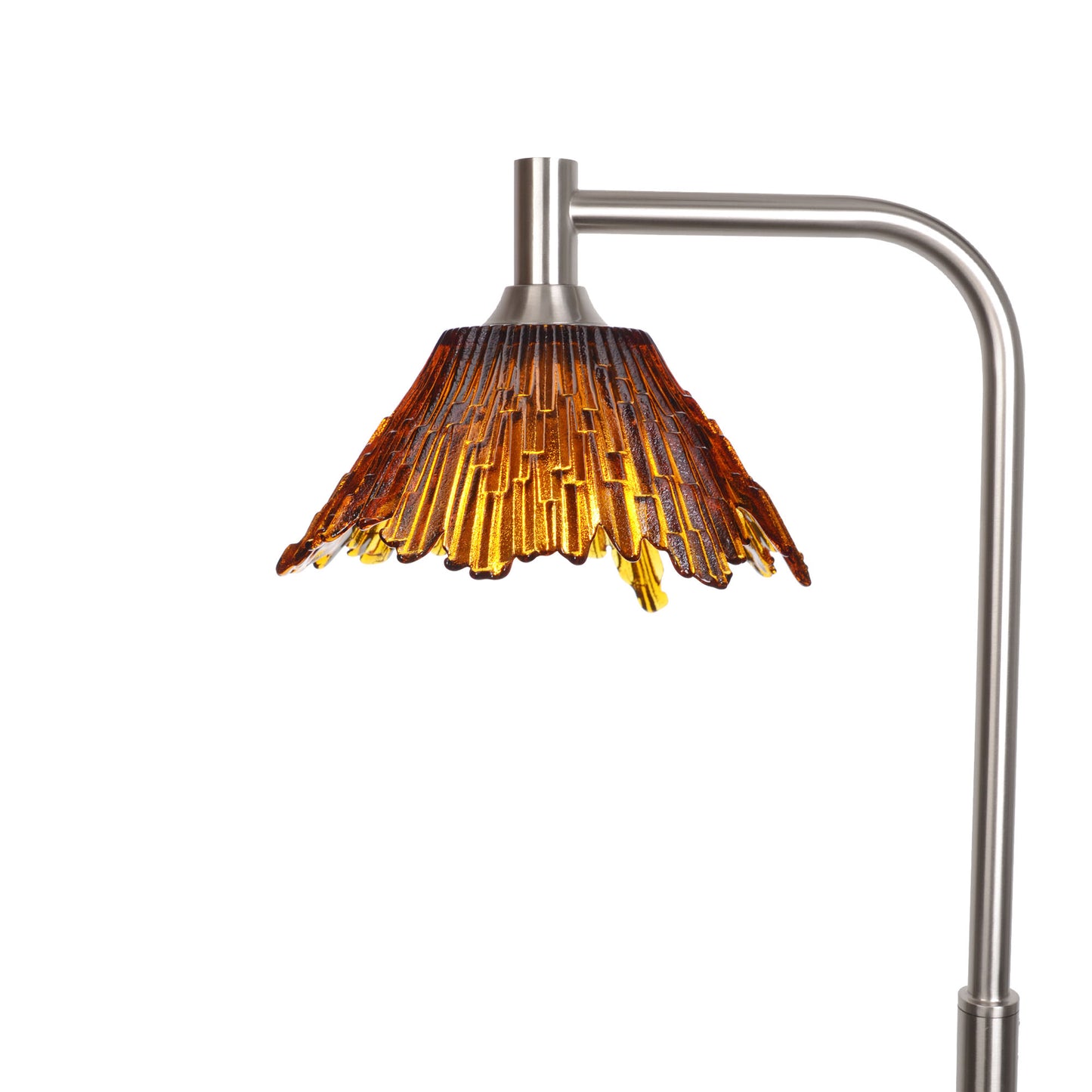 212 Floor Lamp-Glass-Bicycle Glass Co - Hotshop-Golden Amber-Brushed Nickel-Bicycle Glass Co