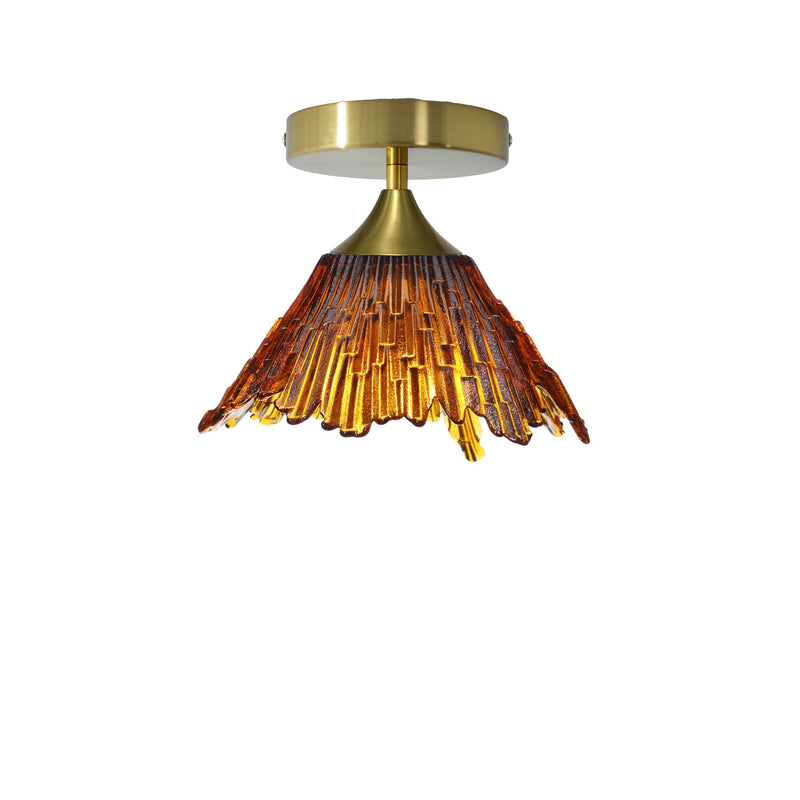 212 Semi-Flush Light – Golden Amber / Polished Brass