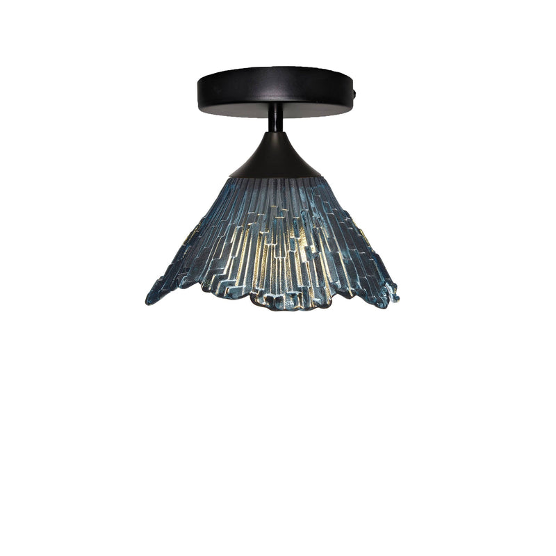 212 Semi-Flush Light – Slate Gray / Matte Black