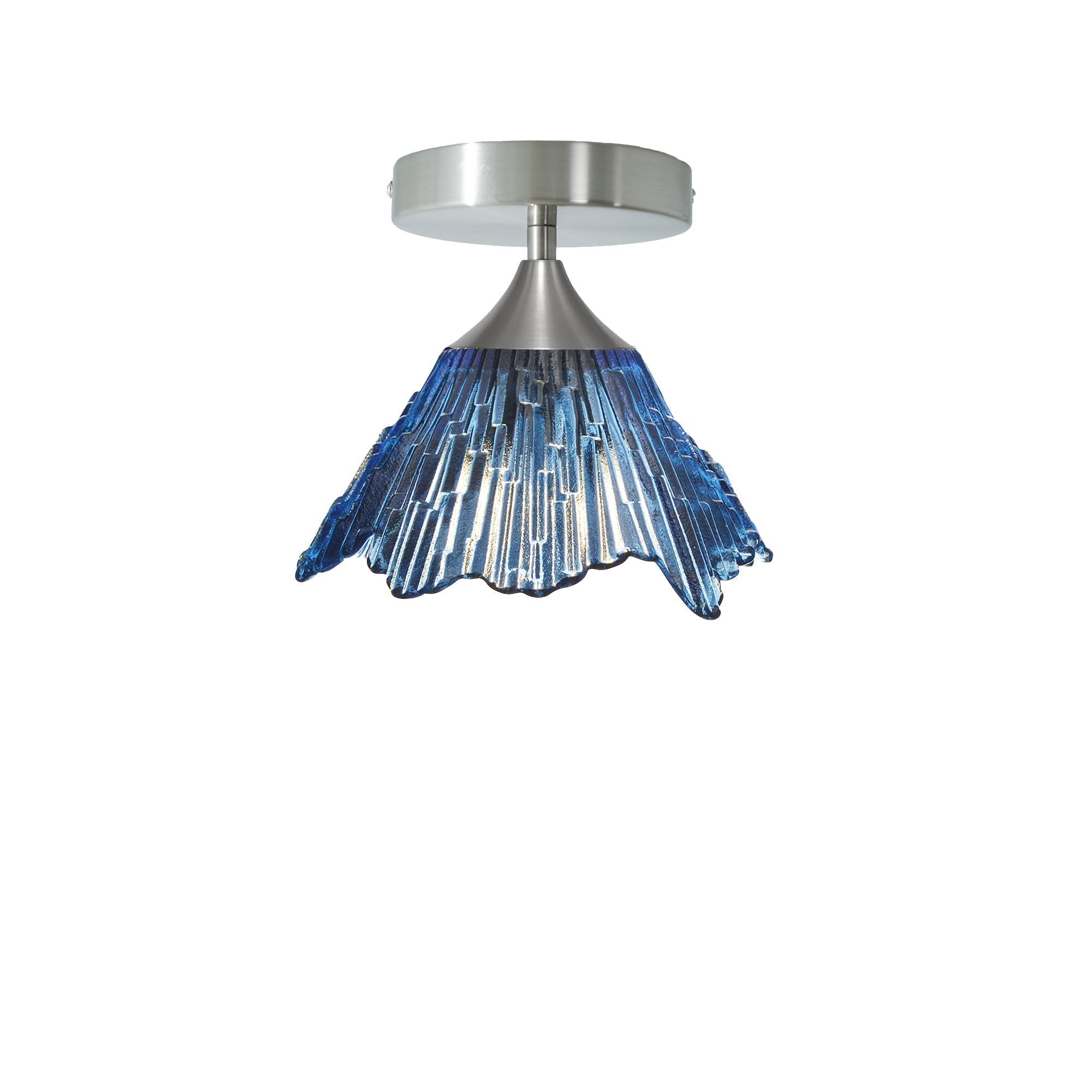 212 Semi-Flush-Bicycle Glass Co-Steel Blue-Brushed Nickel-Bicycle Glass Co