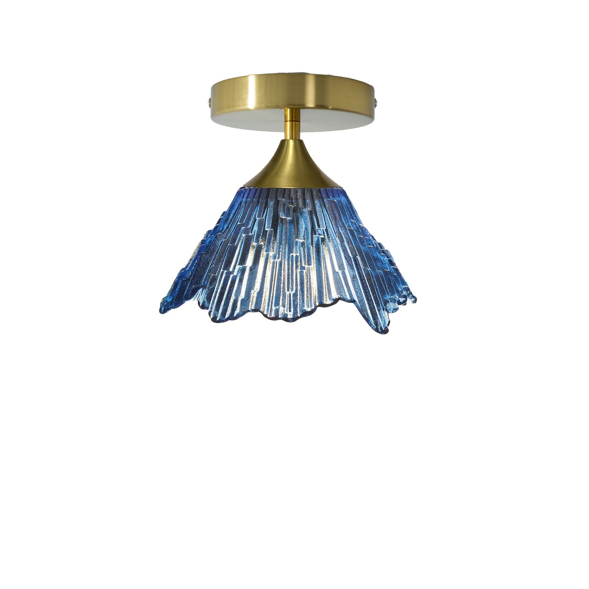 212 Semi-Flush-Bicycle Glass Co-Steel Blue-Polished Brass-Bicycle Glass Co