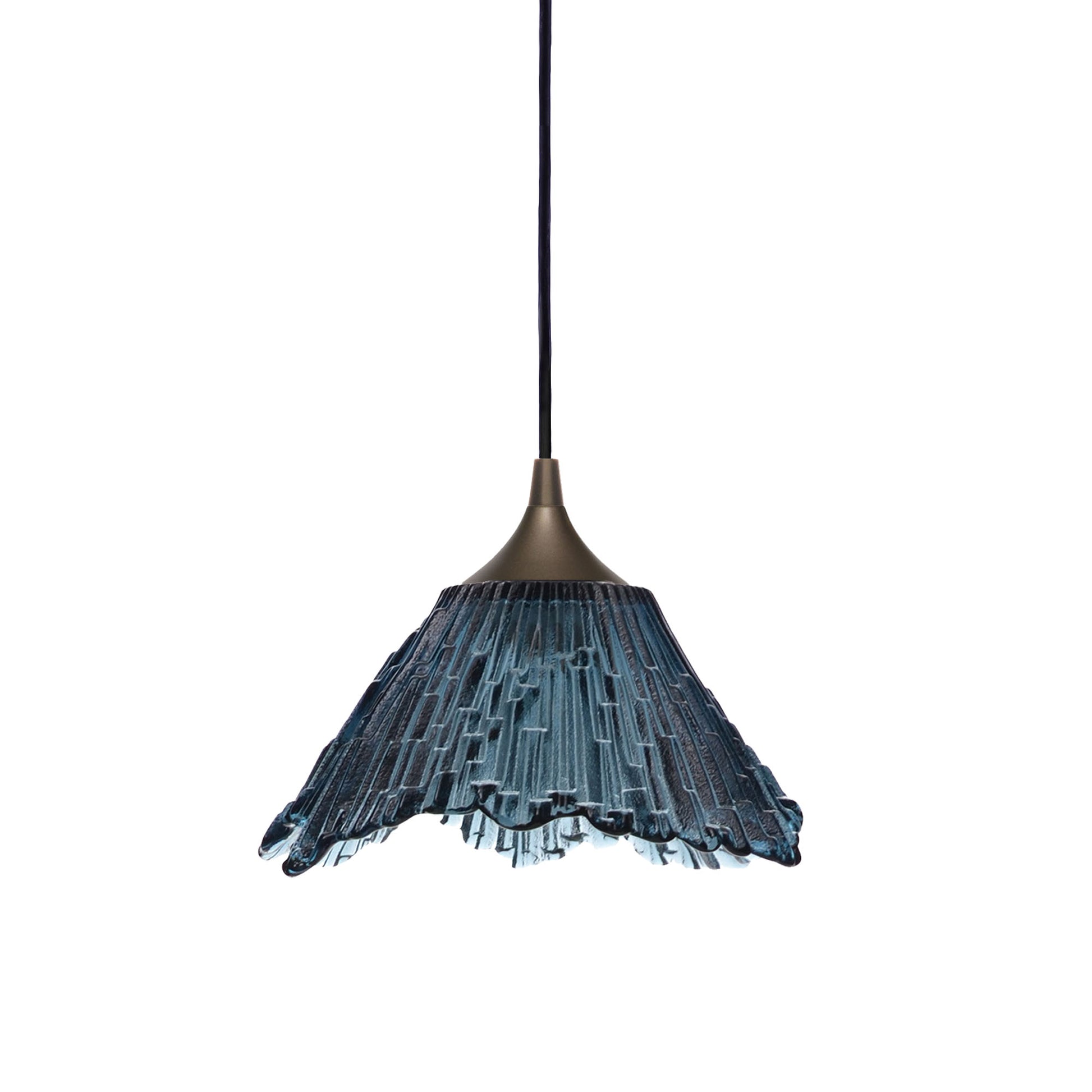 212 Single Pendant Light-Bicycle Glass Co-Antique Bronze 15ft Cord + Track Mount [Summit]-Slate Gray-Bicycle Glass Co