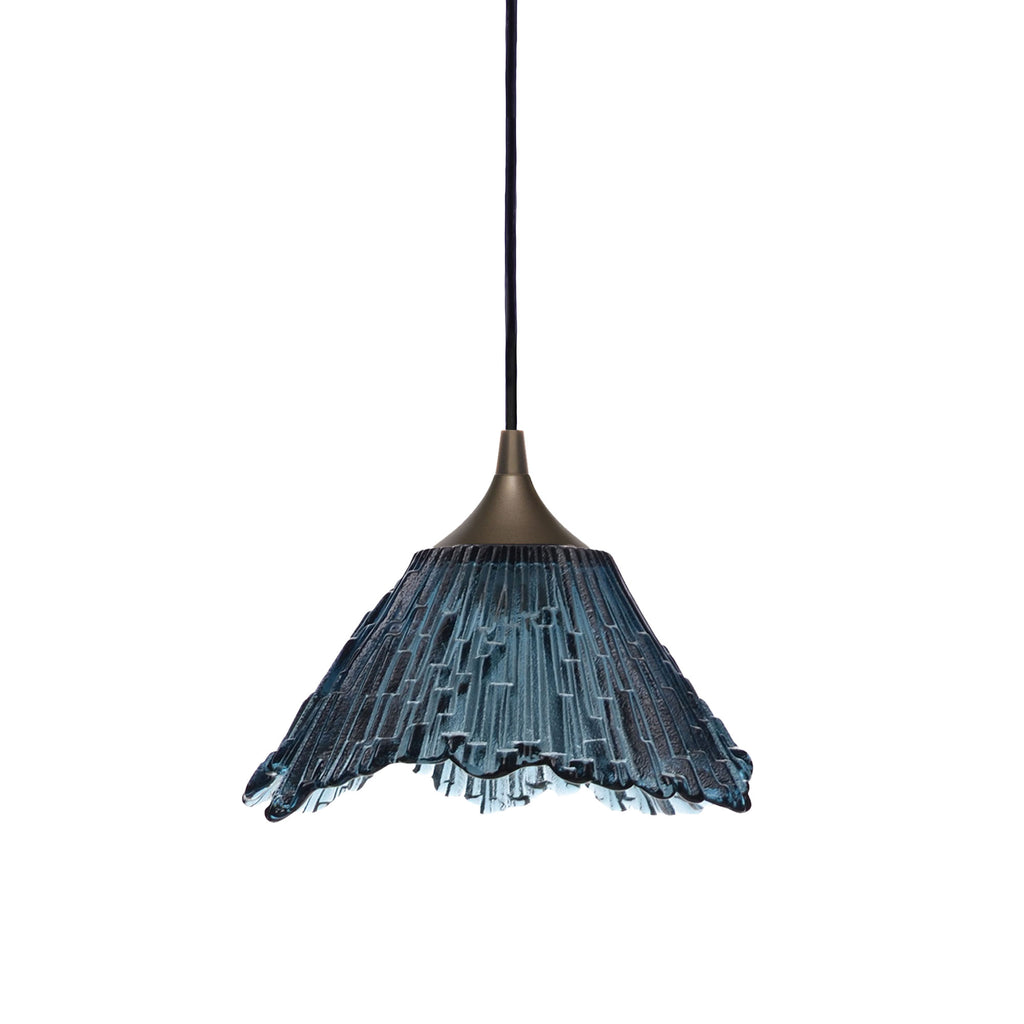 212 Single Pendant Light-Bicycle Glass Co-Antique Bronze 15ft Cord + Track Mount [Summit]-Slate Gray-Bicycle Glass Co