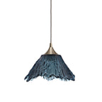 212 Single Pendant Light-Bicycle Glass Co-Brushed Nickel 15ft Downrod + Hang Straight [Summit]-Slate Gray-Bicycle Glass Co