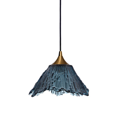 212 Single Pendant Light-Bicycle Glass Co-Polished Brass 15ft Cord + Track Mount [Summit]-Slate Gray-Bicycle Glass Co