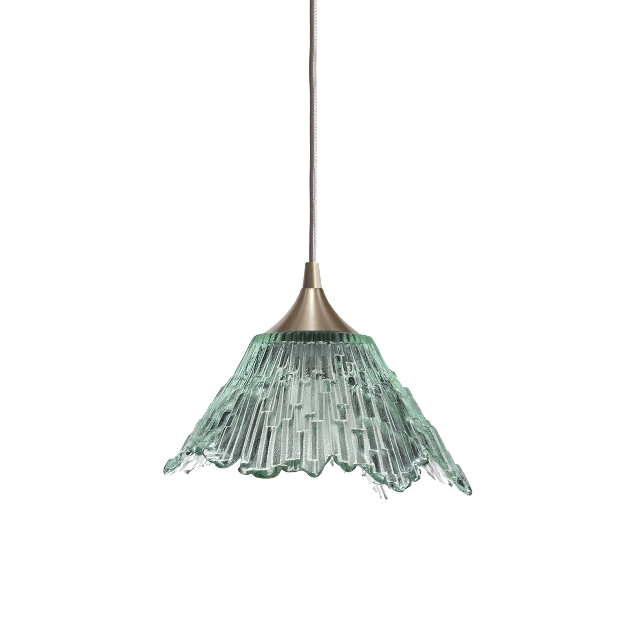 212 Single Pendant Light-Bicycle Glass Co-Eco Clear-Brushed Nickel - 8ft Cord-Bicycle Glass Co