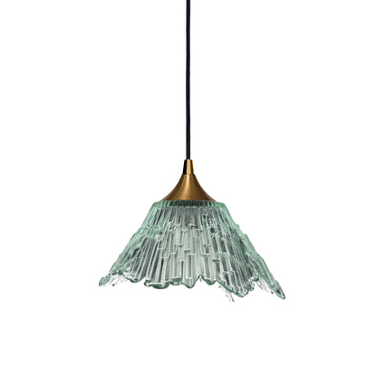 212 Single Pendant Light-Bicycle Glass Co-Eco Clear-Polished Brass - 8ft Cord-Bicycle Glass Co