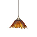 212 Single Pendant Light-Bicycle Glass Co-Golden Amber-Brushed Nickel - 8ft Cord-Bicycle Glass Co