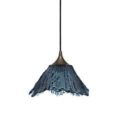 212 Single Pendant Light-Bicycle Glass Co-Slate Gray-Antique Bronze - 8ft Cord-Bicycle Glass Co