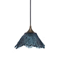 212 Single Pendant Light-Bicycle Glass Co-Slate Gray-Antique Bronze - 8ft Cord-Bicycle Glass Co