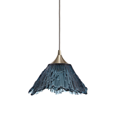 212 Single Pendant Light-Bicycle Glass Co-Slate Gray-Brushed Nickel - 8ft Cord-Bicycle Glass Co