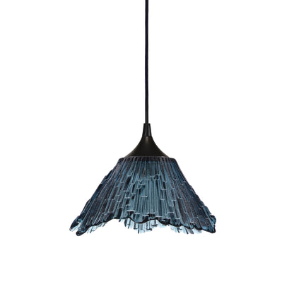 212 Single Pendant Light-Bicycle Glass Co-Slate Gray-Matte Black - 8ft Cord-Bicycle Glass Co