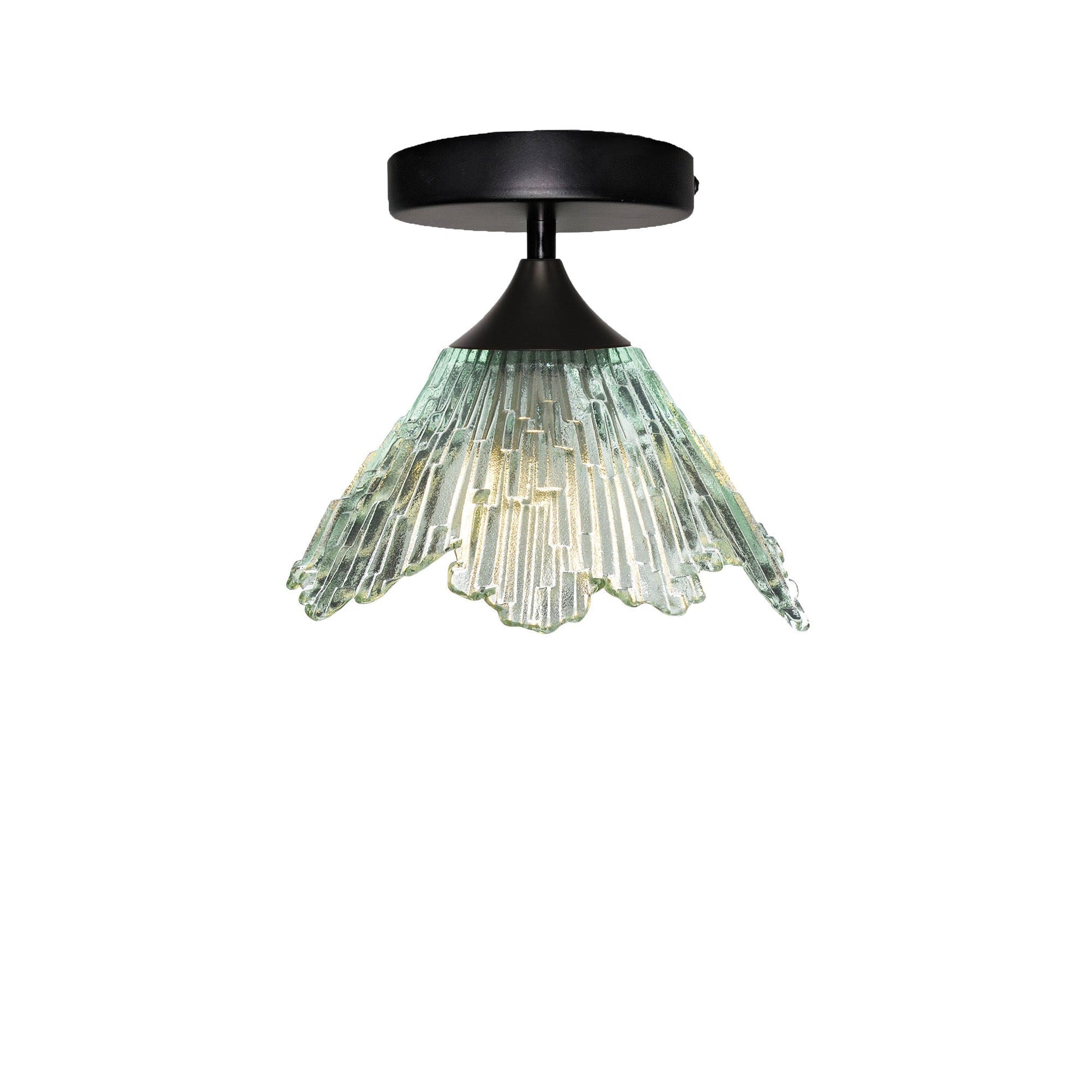 212 Summit: Semi Flush Light-Glass-Bicycle Glass Co - Hotshop-Eco Clear-Matte Black-Bicycle Glass Co