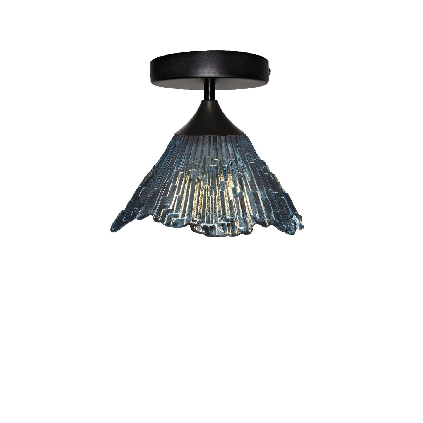 212 Summit: Semi Flush Light-Glass-Bicycle Glass Co - Hotshop-Slate Gray-Matte Black-Bicycle Glass Co