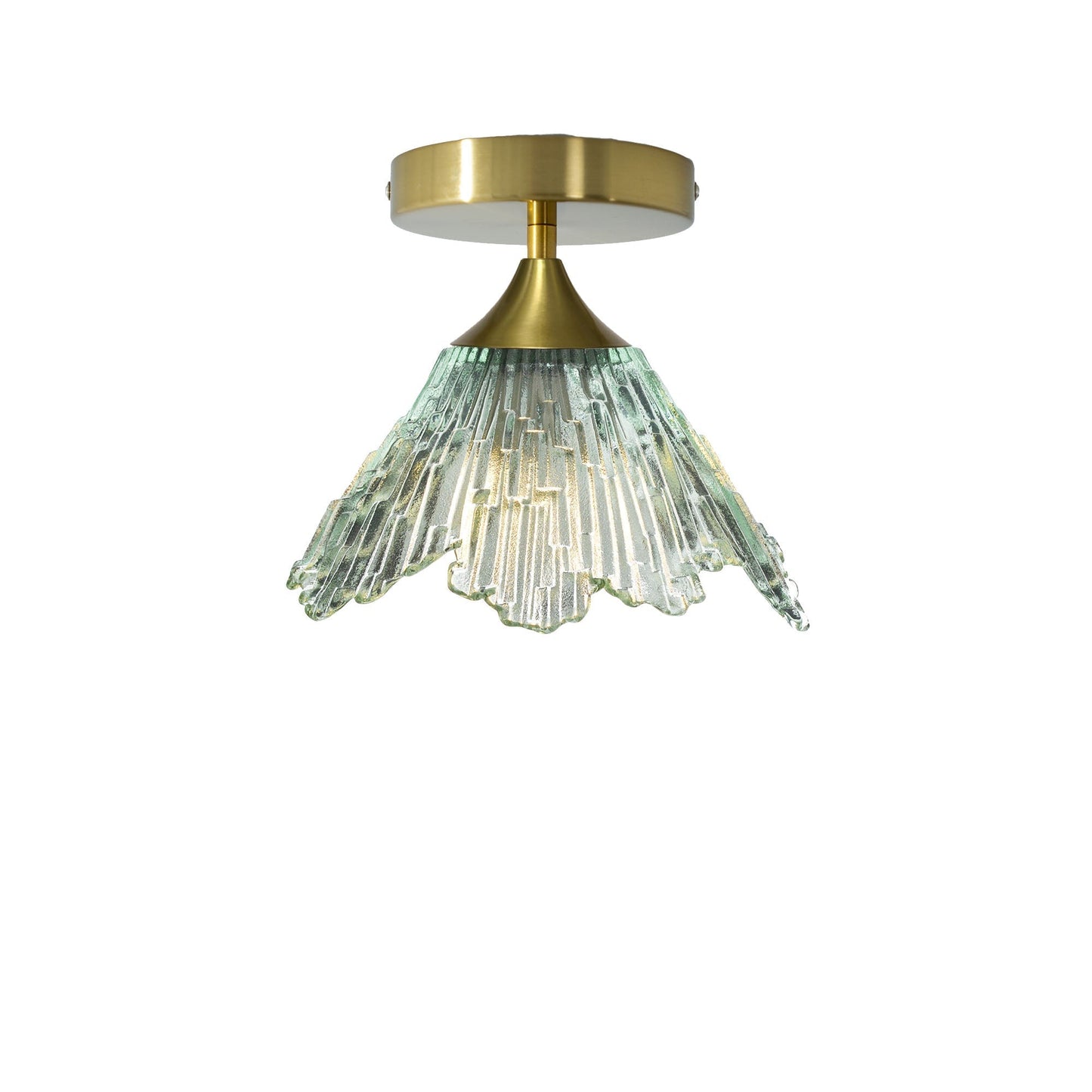 212 Summit: Semi Flush Light-Glass-Bicycle Glass Co - Hotshop-Eco Clear-Polished Brass-Bicycle Glass Co