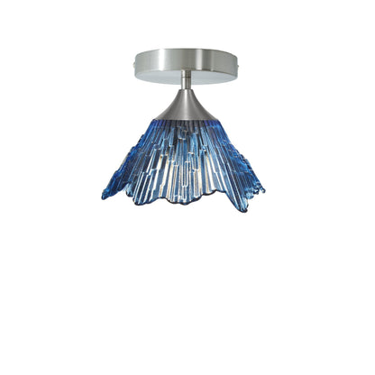 212 Summit: Semi Flush Light-Glass-Bicycle Glass Co - Hotshop-Steel Blue-Brushed Nickel-Bicycle Glass Co