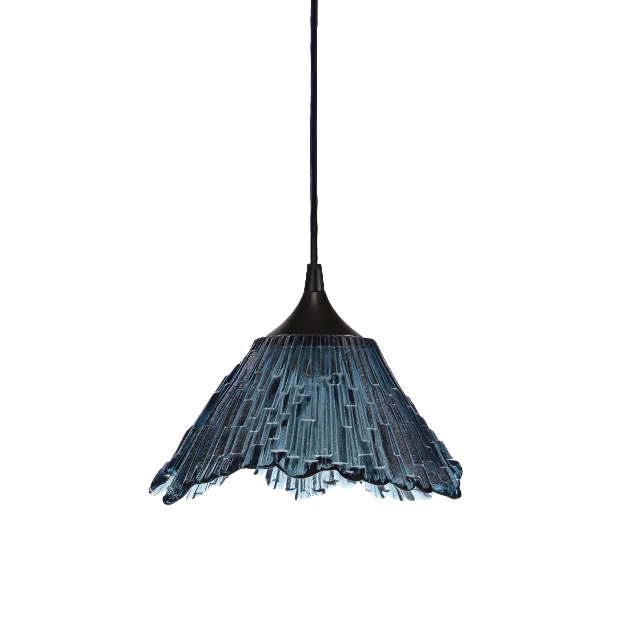 212 Summit: Single Pendant Light-Glass-Bicycle Glass Co - Hotshop-Slate Gray-Matte Black-Bicycle Glass Co