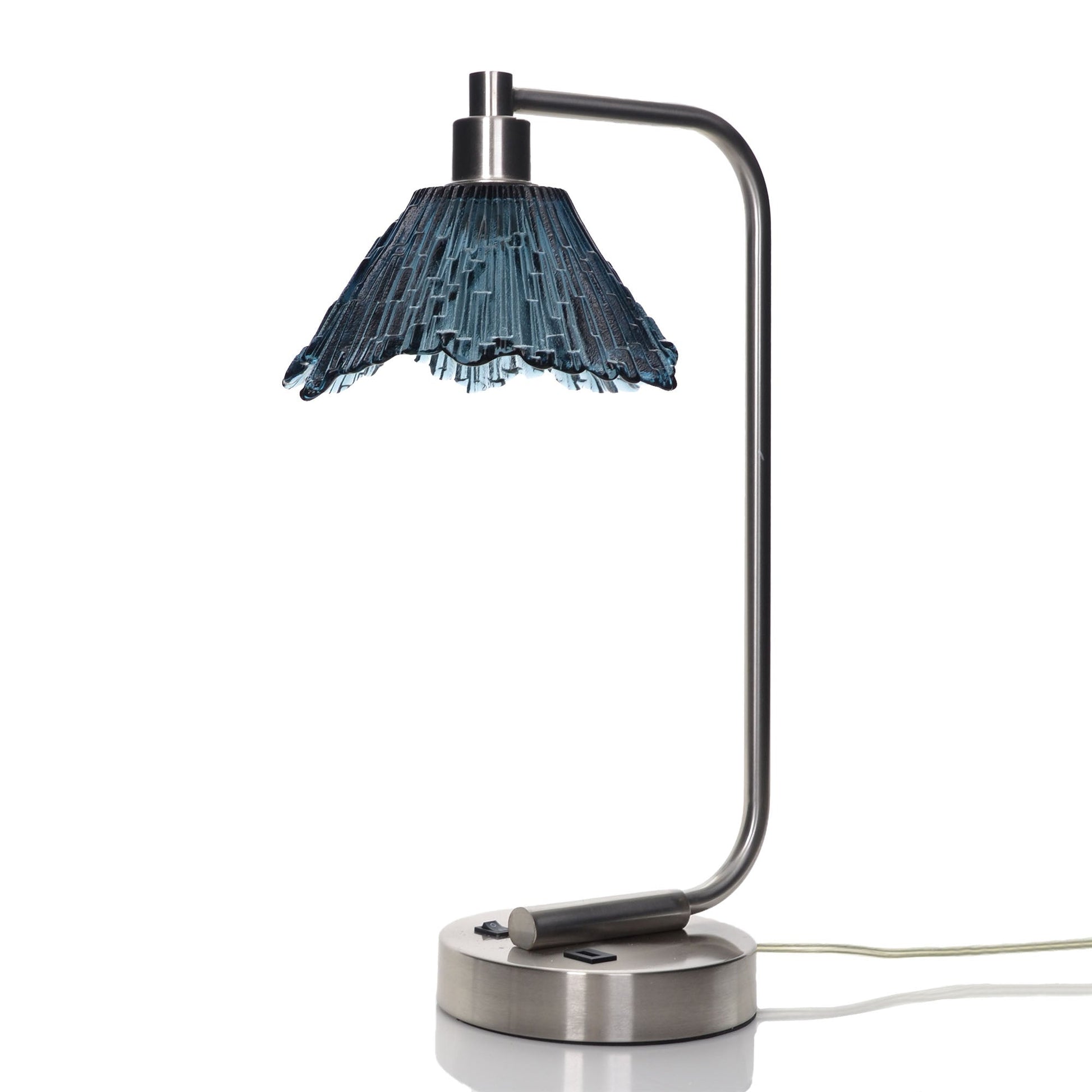 212 Summit: Table Lamp-Glass-Bicycle Glass Co - Hotshop-Slate Gray-Brushed Nickel-Bicycle Glass Co