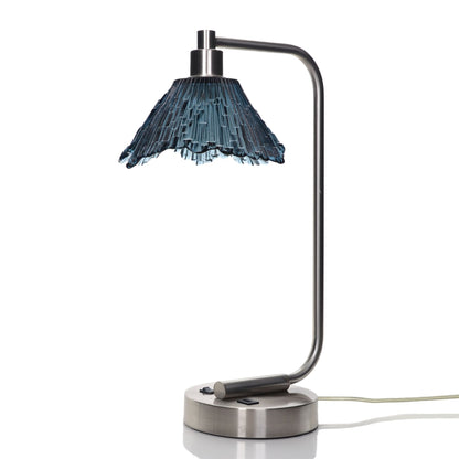 212 Summit: Table Lamp-Glass-Bicycle Glass Co - Hotshop-Slate Gray-Brushed Nickel-Bicycle Glass Co