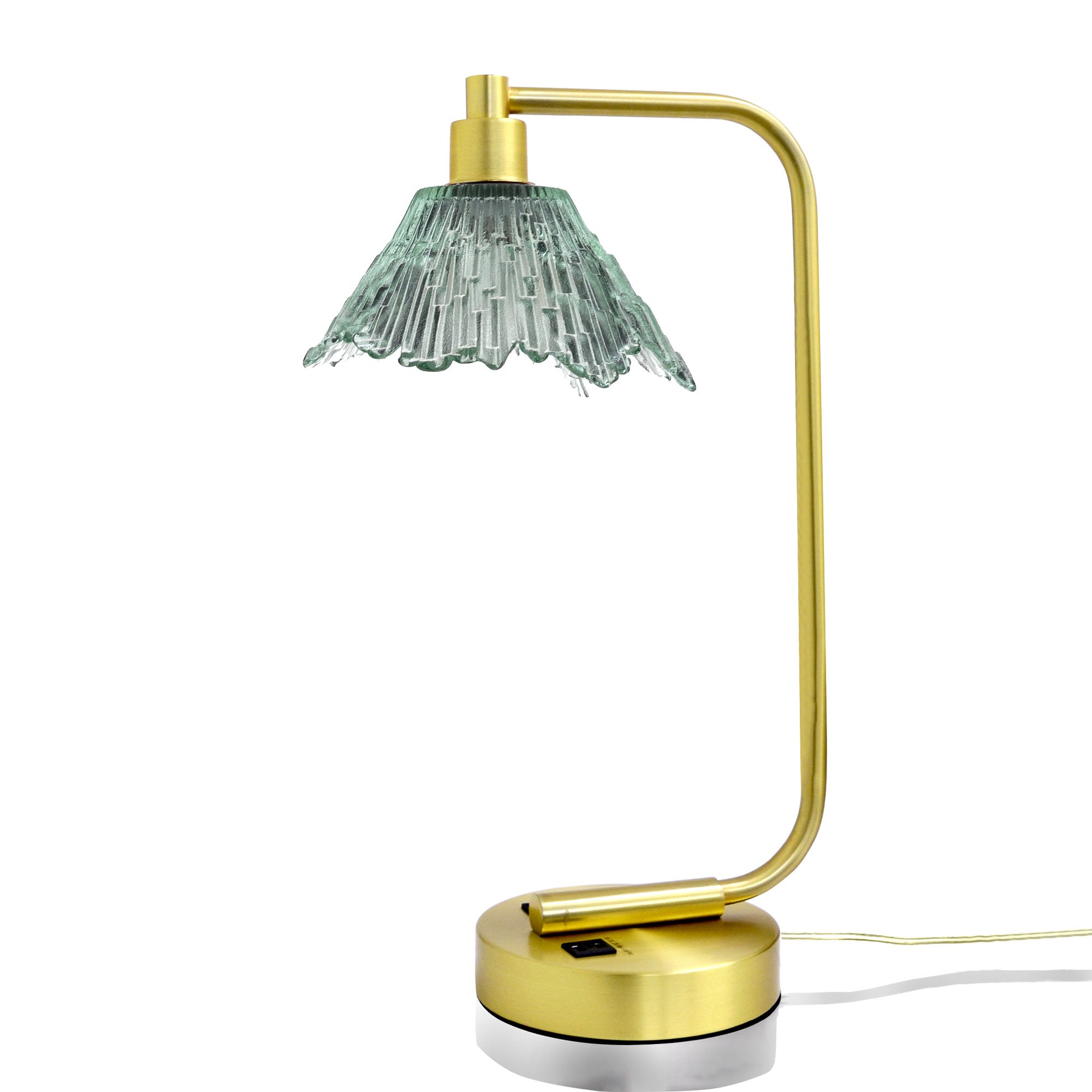 212 Summit: Table Lamp-Glass-Bicycle Glass Co - Hotshop-Eco Clear-Satin Brass-Bicycle Glass Co
